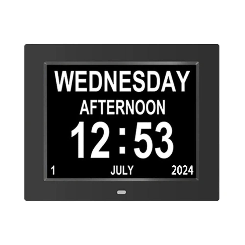 Large Digital Alarms Calendar Clock: Large Display with Customizable Alarms. Useful Medicine Time Reminder for Elderly, Multi-Language