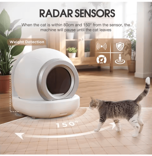 Self Cleaning Cat Litter Box - Automatic Cat Litter Box, App-Controlled, Large & Quiet