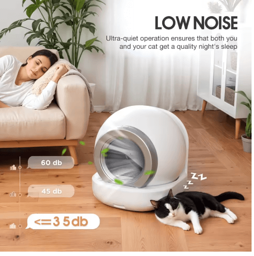Self Cleaning Cat Litter Box - Automatic Cat Litter Box, App-Controlled, Large & Quiet