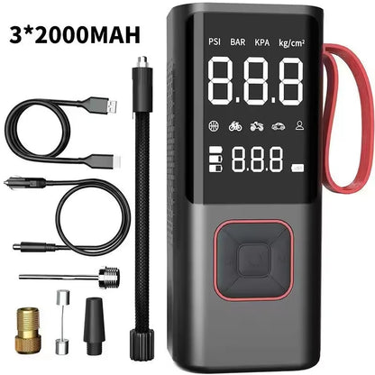 Automatic Tire Pump for Car, Bike, Ball, 150PSI + LED light and SOS light